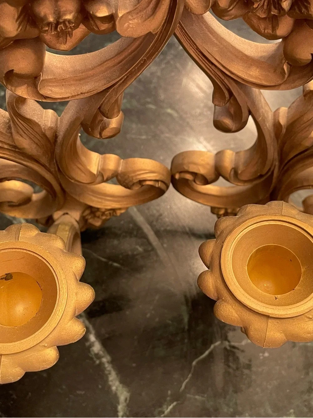 MCM Vintage Pair 1970's HOMCO #4118 Gold Wall Sconce Candle Holders